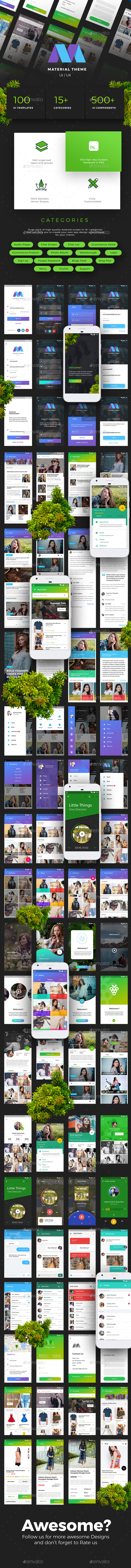 Material Design Theme UX/UI Kit