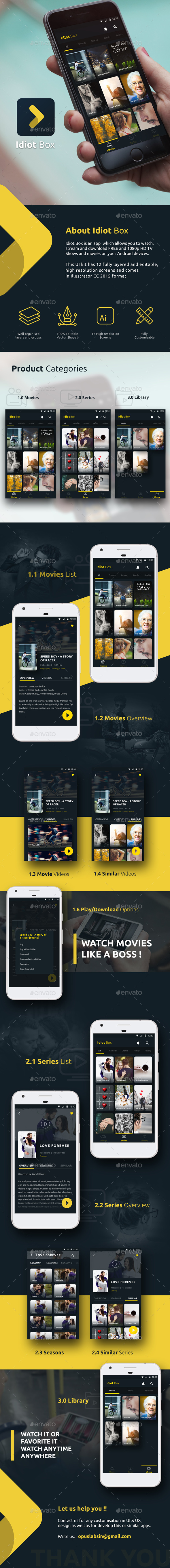 Movie App UI kit| Web Series App UI Kit| Online Video Streaming App UI Kit| OTT App UI Kit| IdiotBox