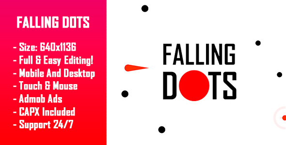 Falling Dots - HTML5 Game + Mobile Version! (Construct-2 CAPX)