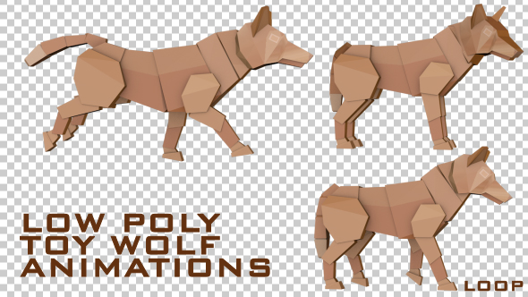 Low Poly Toy Wolf Animations alt