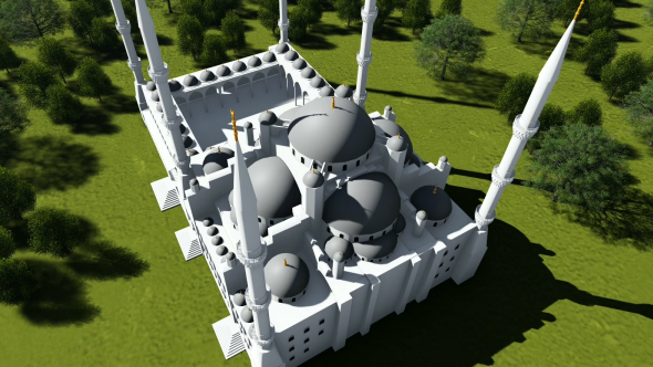 3D Top View of the White Mosque alt