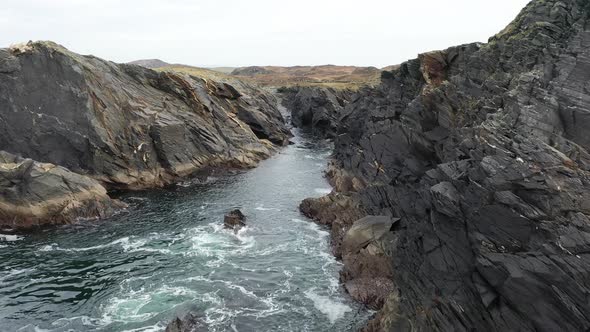 Aerial View of the Coastline at Dawros in County Donegal  Ireland