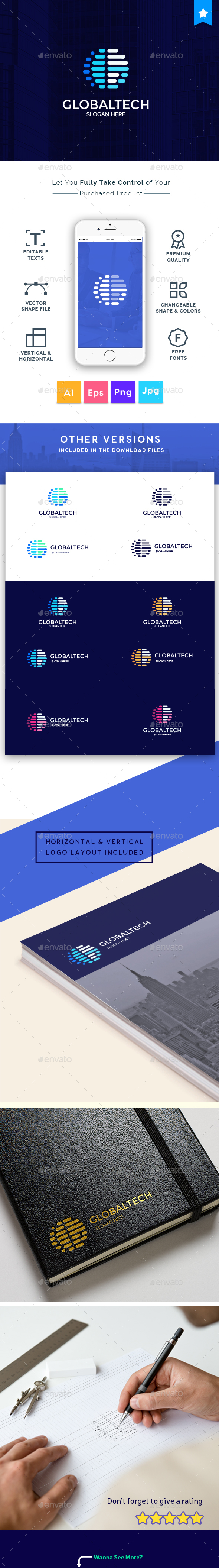 Global Technology - Consultant Company Creative Letter G Logo Template