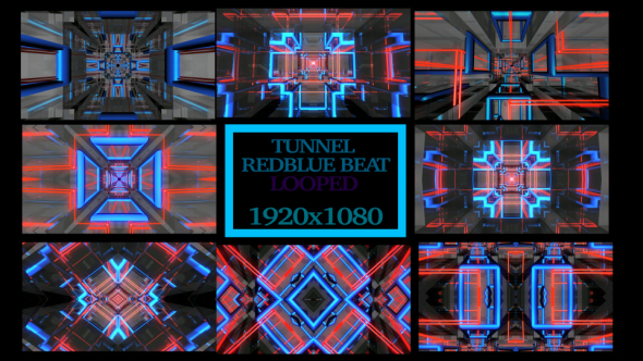 Tunnel Red Blue Beat Background VJ Pack