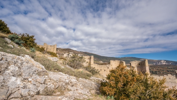 Sliding Camera  of Loarre Castle Walls