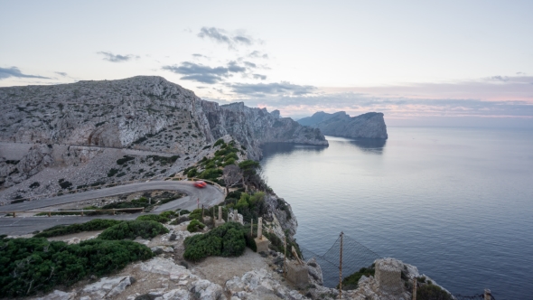 Panoramic View of Cape Formentor Sunset in Mallorca