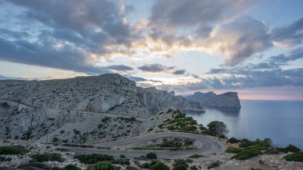 Panoramic View of Cape Formentor Sunset in Mallorca