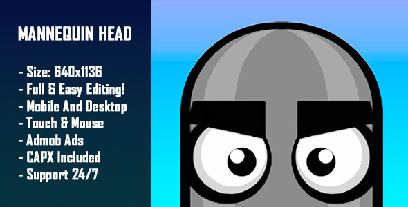 Mannequin Head - HTML5 Game + Mobile Version! (Construct-2 CAPX)