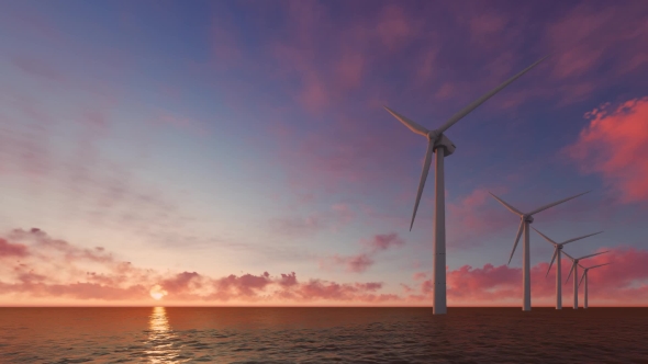 Wind Turbine Power Generators on the Sea alt