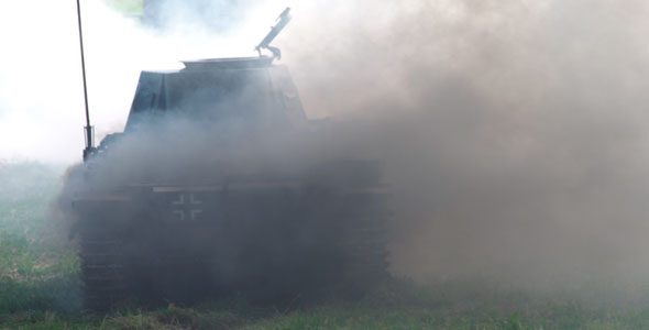 War. Burning Tank. alt