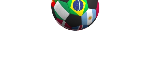 Bouncing Football Ball Featuring Different National Teams Accents Flag of Brazil alt