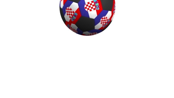 Football Ball Featuring Flags of Croatia alt