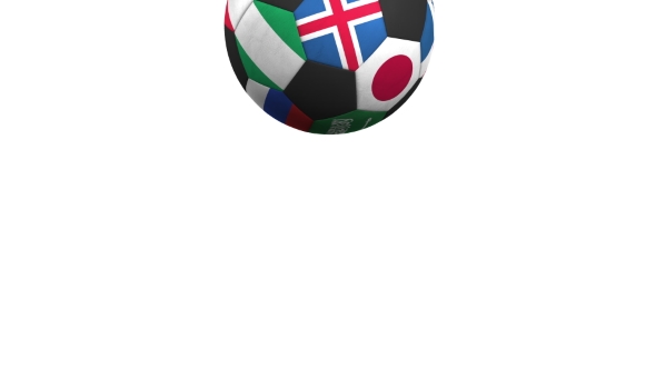 Bouncing Football Ball Featuring Different National Teams Accents Flag of Iceland alt