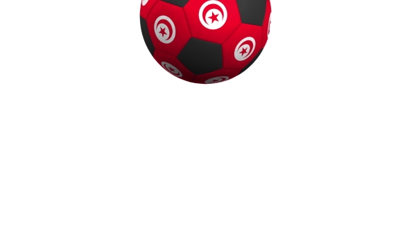 Football Ball Featuring Flags of Tunisia alt