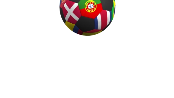 Bouncing Football Ball Featuring Different National Teams Accents Flag of Portugal alt