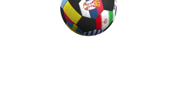 Bouncing Football Ball Featuring Different National Teams Accents Flag of Serbia alt