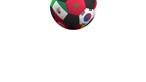 Bouncing Football Ball Featuring Different National Teams Accents Flag of Morocco alt