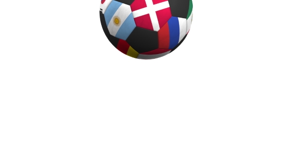Bouncing Football Ball Featuring Different National Teams Accents Flag of Denmark alt