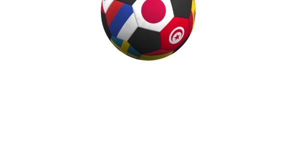 Bouncing Football Ball Featuring Different National Teams Accents Flag of Japan alt