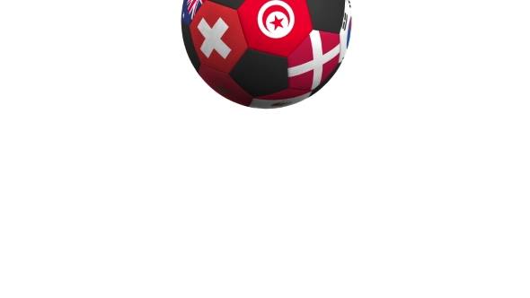 Bouncing Football Ball Featuring Different National Teams Accents Flag of Tunisia alt
