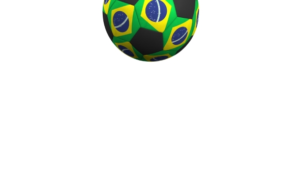 Football Ball Featuring Flags of Brazil alt