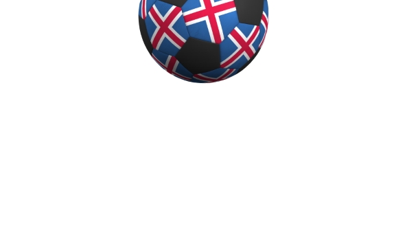 Football Ball Featuring Flags of Iceland alt