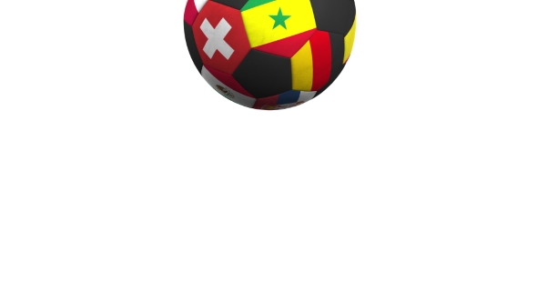 Bouncing Football Ball Featuring Different National Teams Accents Flag of Senegal alt