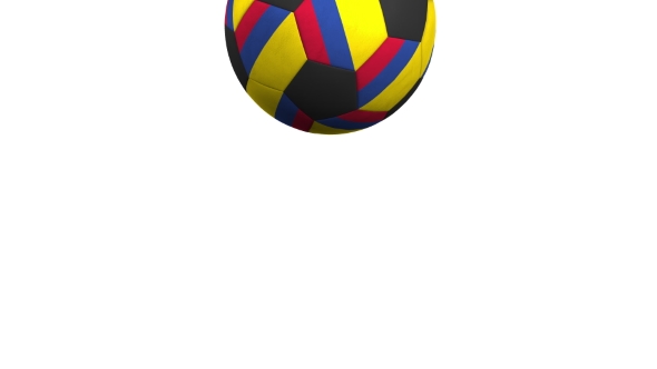 Football Ball Featuring Flags of Colombia alt