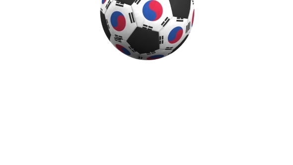 Football Ball Featuring Flags of South Korea alt
