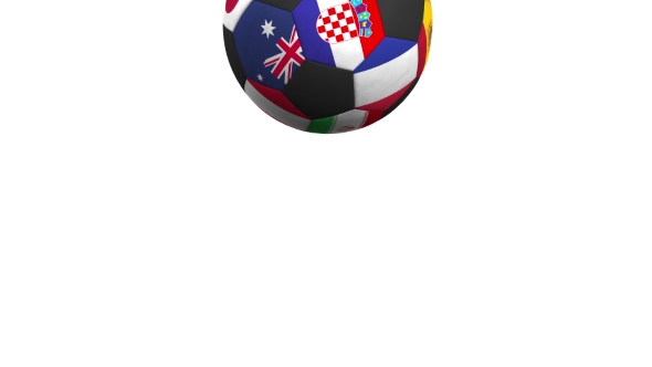 Bouncing Football Ball Featuring Different National Teams Accents Flag of Croatia alt