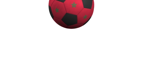 Football Ball Featuring Flags of Morocco alt