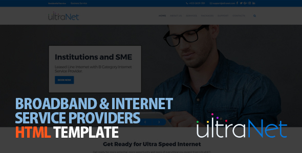 UltraNet - Broadband & Internet Service Providers HTML Template