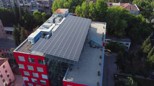 Solar Panels On The roof Of The Building