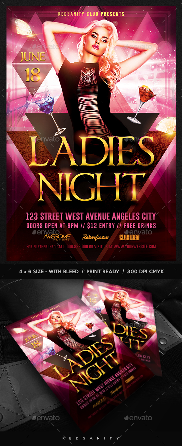Ladies Night Flyer Template Plus FB Cover