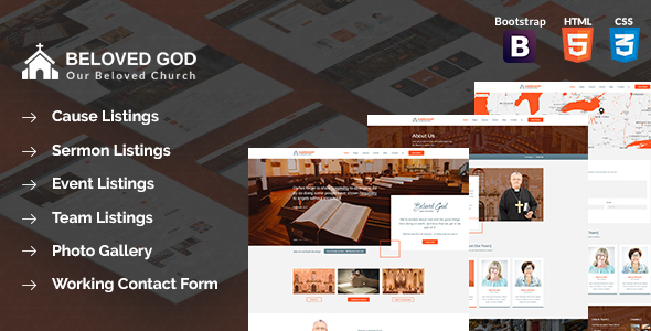 Beloved God Church and Events Html Template