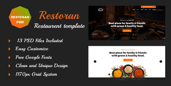 Restoran Hotel and Restaurant  PSD Template – 0 Sold!