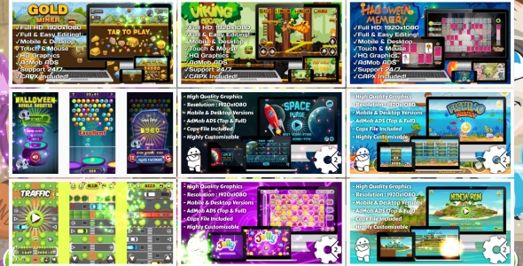 HTML5 GAMES BUNDLE №6 (Construct 3 | Construct 2 | Capx)