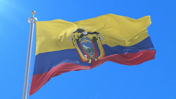 Flag of the Republic of Ecuador Waving