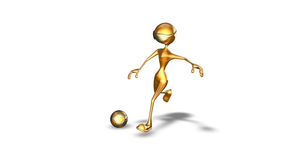 Gold Man 3D Character - Soccer Player alt