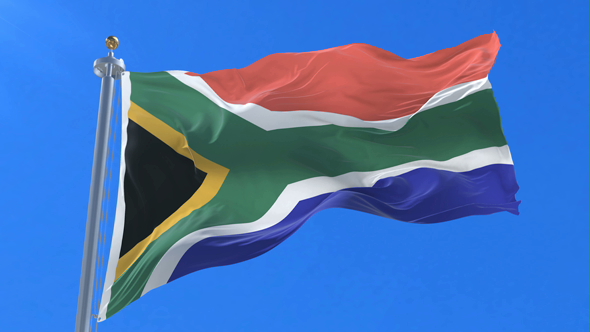 South Africa Flag Waving