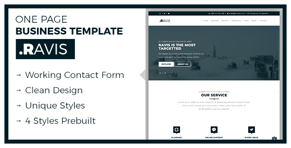 Ravis - One Page Responsive Business Template