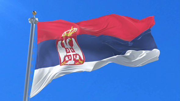 Flag of Serbia Waving