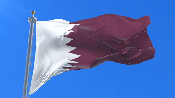 Qatar Flag Waving