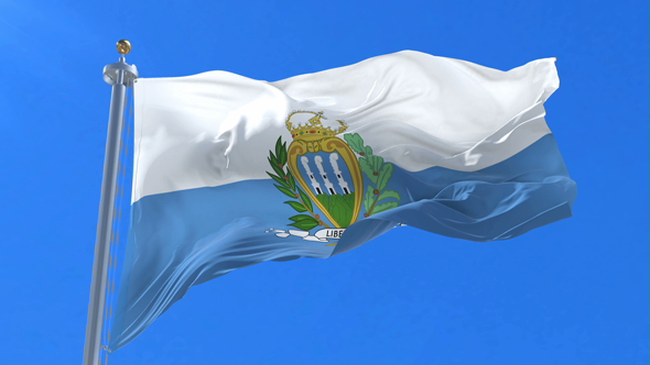 Flag of San Marino Waving