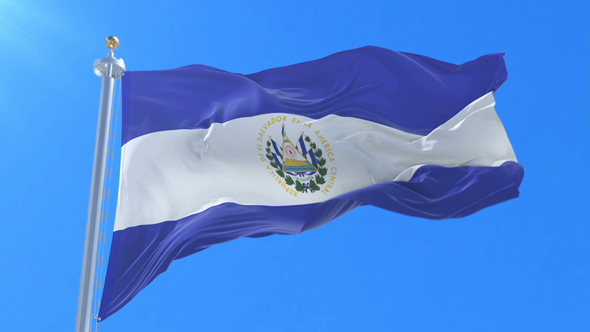 Flag of El Salvador Waving