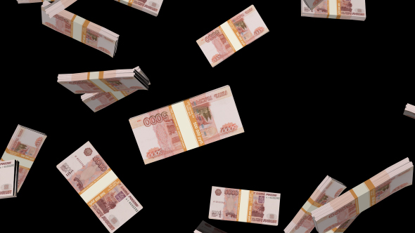 Russian Ruble Banknotes Falling alt