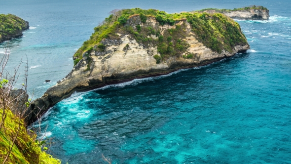 To Rocks in the Atuh Beach at Nusa Penida Island, Bali, Indonesia