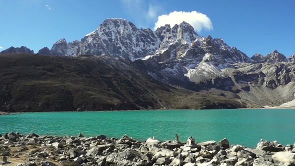 View To Gokyo, Lake Dudh Pokhari, Himalayas.