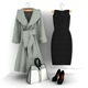 Set of women's clothing shoes coat handbag dress - 3DOcean Item for Sale