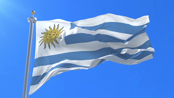 Flag of Uruguay Waving